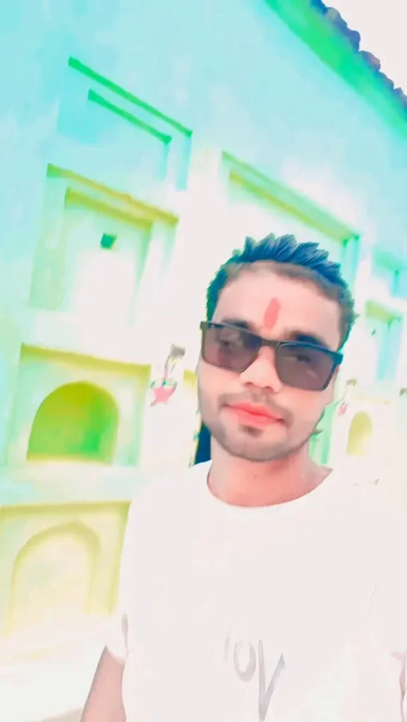 Kashyap wearing colorful ethnic outfit with dupatta and elegant pose in heritage setting