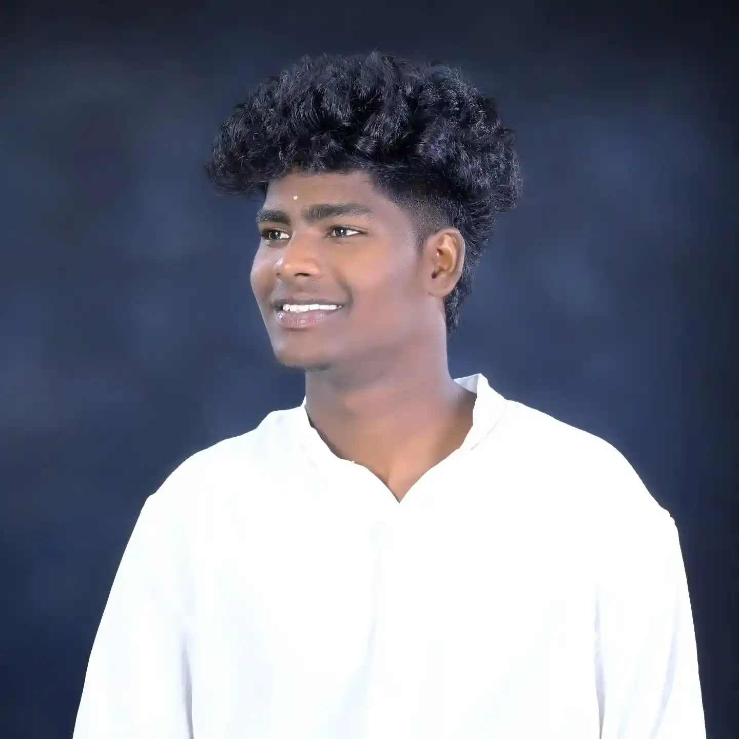 posing in a professional office setting