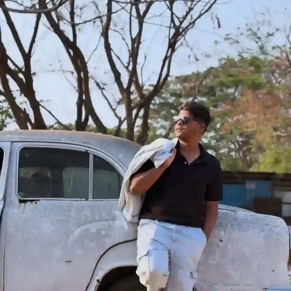 posing in stylish denim wear for portfolio