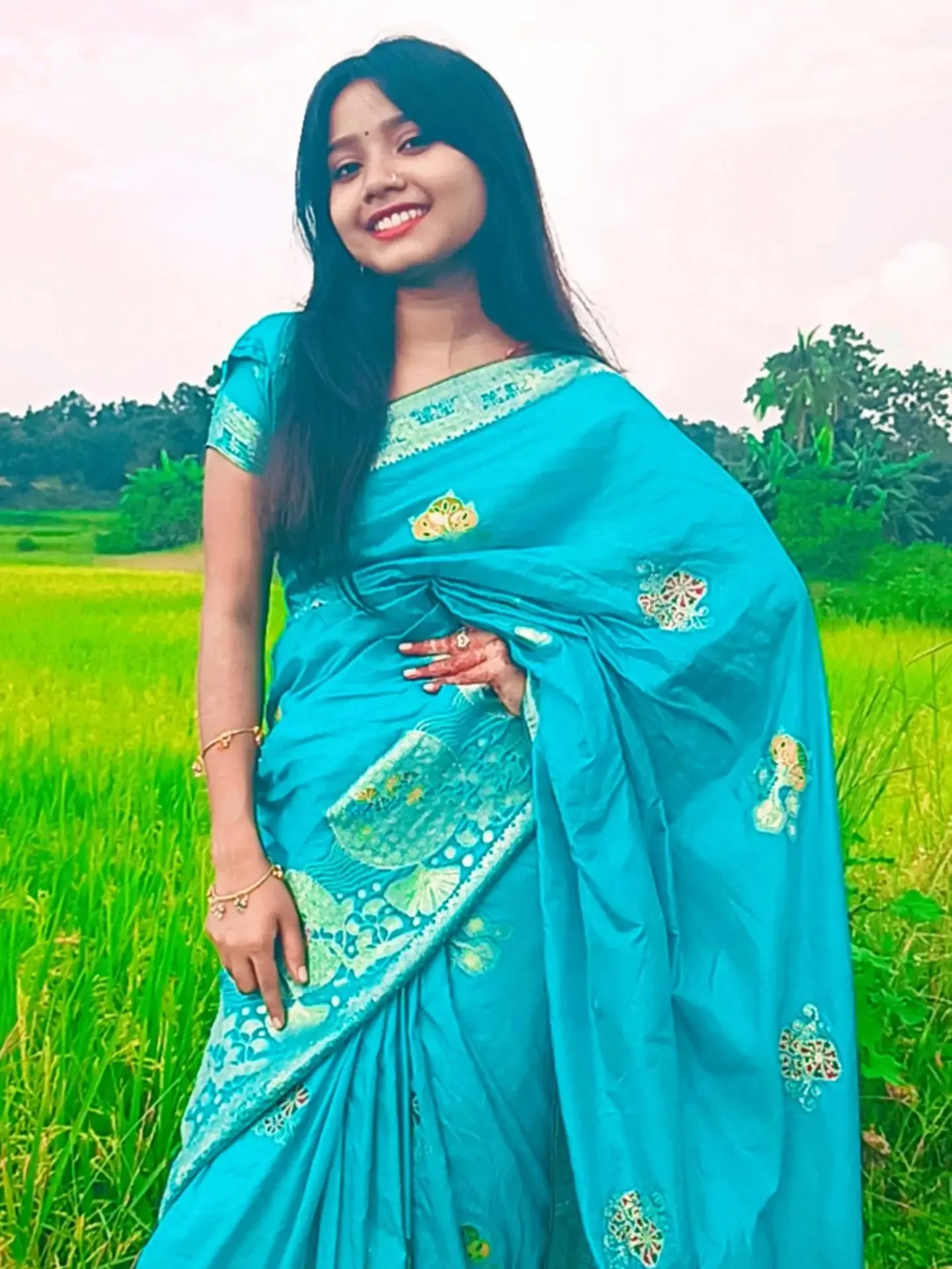 Anupama casual outdoor photo showing stylish smartwatch and traditional suit