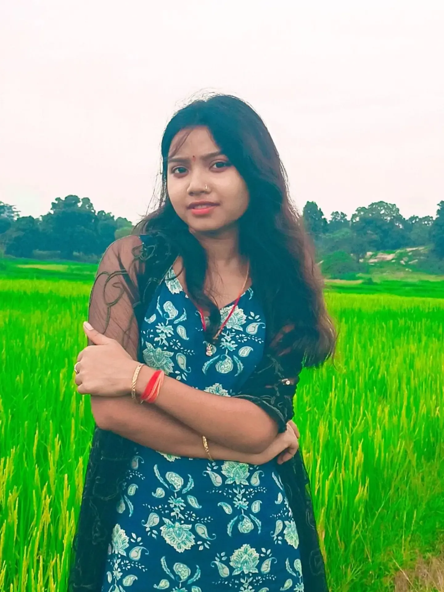 Anupama close up smiling face expression in an outdoor park photoshoot