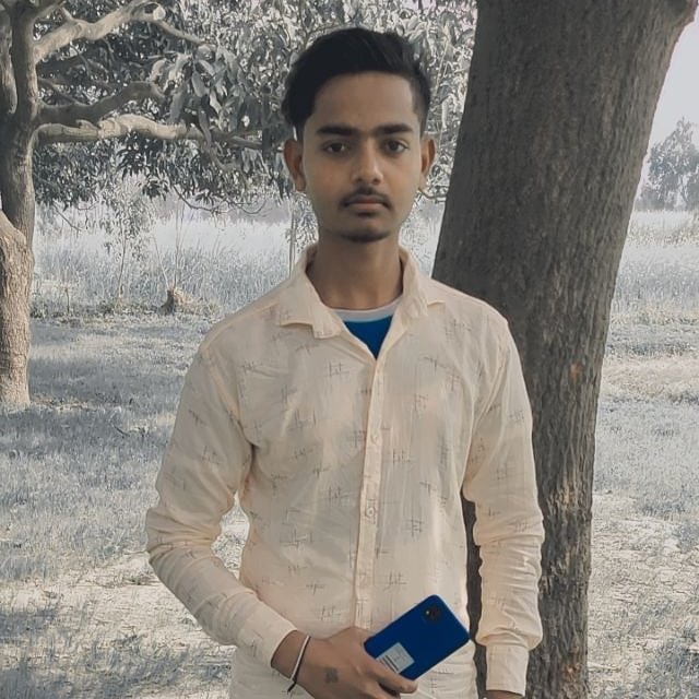posing in green nature background