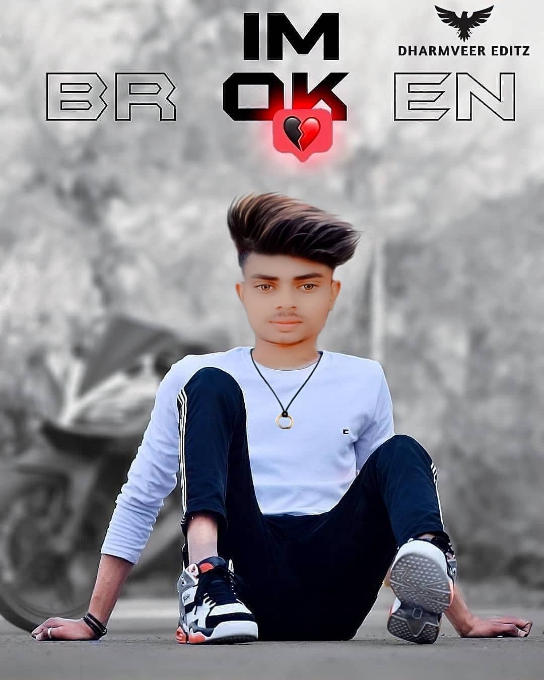 stylish pose with sports bike
