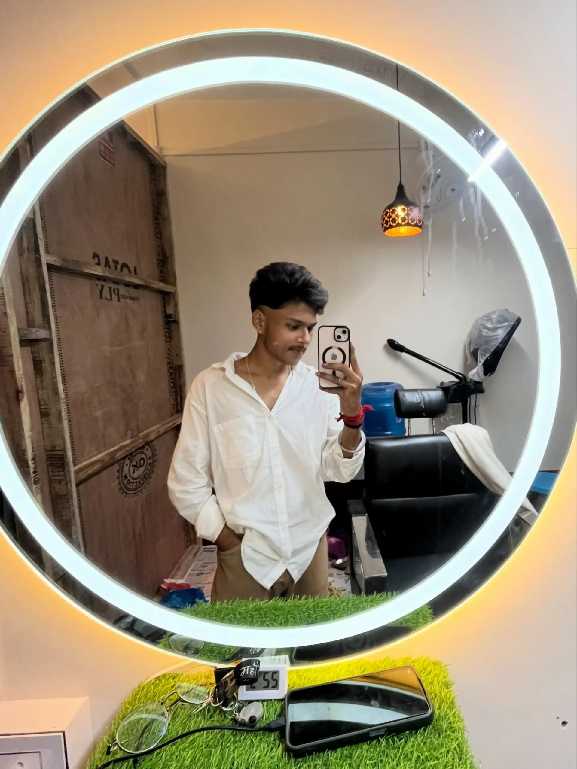 Subham wearing a white shirt